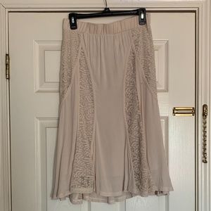 Lapis Cream Midi Skirt
